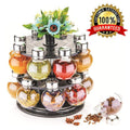 Multipurpose 360° Revolving Plastic Spice Rack | 16-Piece Condiment Set
