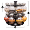 Multipurpose 360° Revolving Plastic Spice Rack | 16-Piece Condiment Set