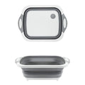 3-in-1 Foldable Chopping Board Dish Rack Washing Bowl & Draining Basket (1 Pc)