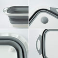 3-in-1 Foldable Chopping Board Dish Rack Washing Bowl & Draining Basket (1 Pc)