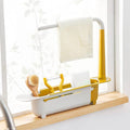 Telescopic Sink Storage Rack | Kitchen Dishwashing Organizer & Drain Basket