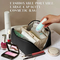 Premium Black Travel Makeup Toiletry Organizer Pouch With Zipper Handle (1 Pc)