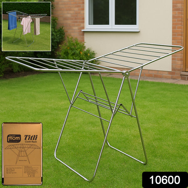 Premium Stainless Steel Heavy Duty Foldable Cloth Drying Stand (1 Pc)