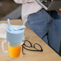 2-in-1 Portable Crusher Juicer 340ml – 6 Steel Blades, USB Rechargeable, Smoothie Sipper with Straw