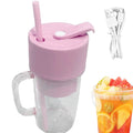 2-in-1 Portable Crusher Juicer 340ml – 6 Steel Blades, USB Rechargeable, Smoothie Sipper with Straw