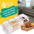Crystal Acrylic Seasoning Box | Salt Pepper & Spice Rack Condiment Container