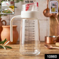 Glass Oil Dispenser Bottle 500ml with Auto-Flip Cap & Side Handle | Leak-Proof Pourer