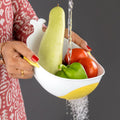 Plastic Washing Bowl & Strainer Set for Rice Vegetables & Pasta (2 Pc)