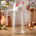 Glass Oil Dispenser Bottle 500ml with Auto-Flip Cap & Side Handle | Leak-Proof Pourer