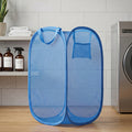 Foldable Mesh Laundry Basket With Handles Large (36x36x58cm)
