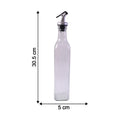 Transparent Glass Oil Dispenser Bottle Set | Leak-Proof Olive Oil & Vinegar Pourer (2 Pc)