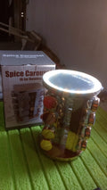 Led Spice Rack Organizer Rotating With 16 Seasoning Jars (Golden)