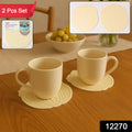 Anti-Slip Silicone Leaf Design Coaster Set | Heat-Resistant Cup Mats (2 Pc)