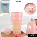 Foldable Electric Juicer 500ml – Portable Blender with 6 Stainless Steel Blades