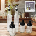 Transparent Glass Oil Dispenser 500ml (Set 2) & Spice Jar 250ml (Set 3) 5 Pcs