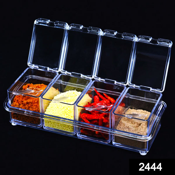 Crystal Acrylic Seasoning Box | Salt Pepper & Spice Rack Condiment Container