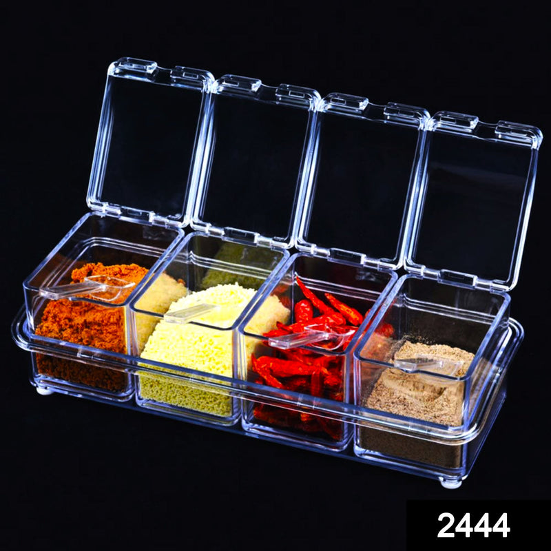 Crystal Acrylic Seasoning Box | Salt Pepper & Spice Rack Condiment Container