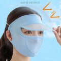Womens Full Face UV Protection Cap With Built-in Mask Wide Brim Visor