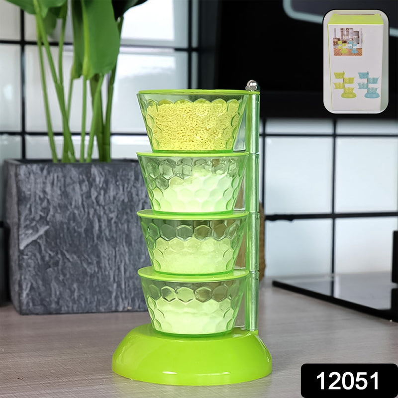 4-Layer 360° Rotating Vertical Spice Rack & Pickle Tower | Dining Table Condiment Set