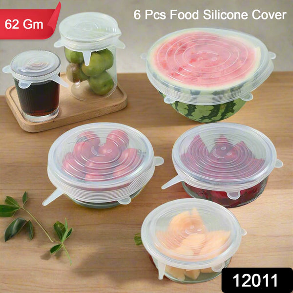 Silicone Stretch Lids Food Cover Set | Freezer & Microwave Safe (6 Pcs)