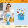 Portable Blender Juicer 400ml – Wireless Charging, 4 Blades, Mini Personal Smoothie Maker