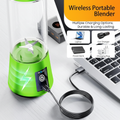 Portable Blender Juicer 400ml – Wireless Charging, 4 Blades, Mini Personal Smoothie Maker