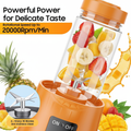 Portable Blender Juicer 400ml – Wireless Charging, 4 Blades, Mini Personal Smoothie Maker