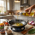 Transparent Glass Oil Dispenser Bottle Set | Leak-Proof Olive Oil & Vinegar Pourer (2 Pc)