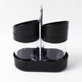 Apex Helix Salt & Pepper Jar Set with Stand | 2-Piece Plastic Spice Container