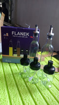Transparent Glass Oil Dispenser 500ml (Set 2) & Spice Jar 250ml (Set 3) 5 Pcs