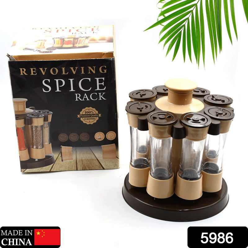 360° Revolving Spice Rack with 8 Jars | Kitchen Condiment Organizer (120ml)