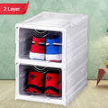 Foldable Stackable Storage Organizer Cart With Drawer Shelf (2 Layer)