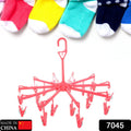 Foldable Underwear Hanging Dryer Clothes Clips Hanger With 16 Clips