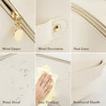 Premium Cream Travel Makeup Toiletry Organizer Pouch With Zipper Handle (1 Pc)