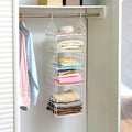 5-Layer Foldable Clothes Storage Rack | Wardrobe Organizer for Socks Scarves & T-Shirts
