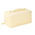 Premium Cream Travel Makeup Toiletry Organizer Pouch With Zipper Handle (1 Pc)