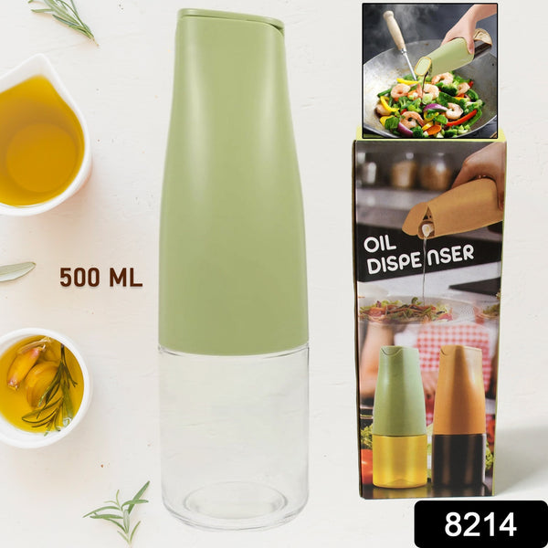 Oil Dispenser 500ml Glass Oil Pot Automatic Open Lid