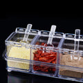 Crystal Acrylic Seasoning Box | Salt Pepper & Spice Rack Condiment Container