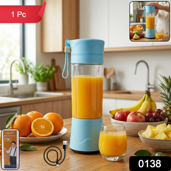 Portable USB Rechargeable Electric Juicer Blender – Fresh Juice, Smoothies & Shakes | Travel Friendly with Carry Strap