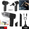 3-in-1 Car Mini Vacuum Cleaner with Blower (Wireless Rechargeable)