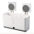 Wall Mounted 3 Compartment Toothbrush Holder With Adhesive (1 Pc)